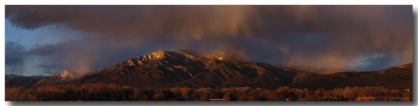 View looking north from Taos, New Mexico. Digital  images combined in panorama factory.