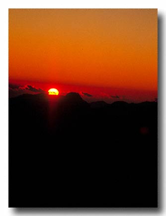 Telephoto view - Mt. Sinai sunrise - scan from a slide