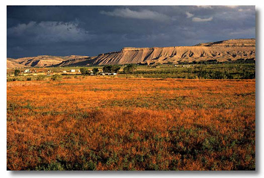 Bluffs in Northern Utah near sunset - scan from a slide